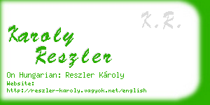 karoly reszler business card