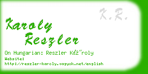 karoly reszler business card
